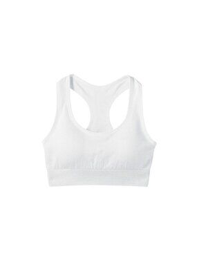 All In Motion Womens White Medium Racerback Seamless Sports Bra